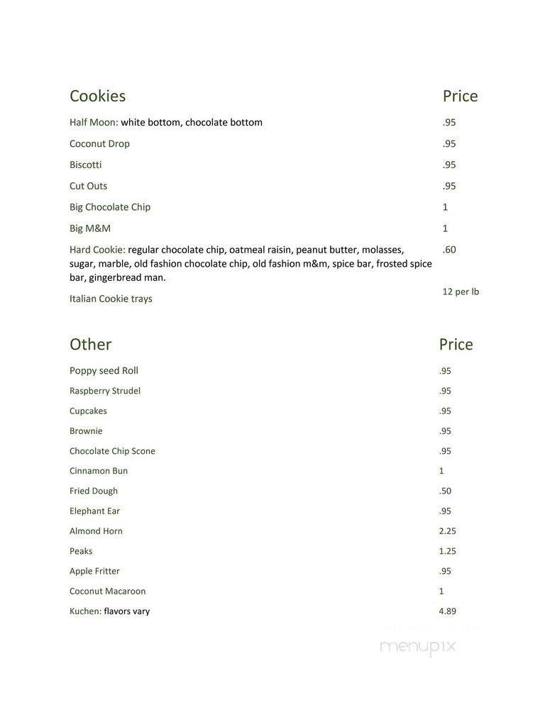 Lyncourt Bakery - Syracuse, NY menu_pic