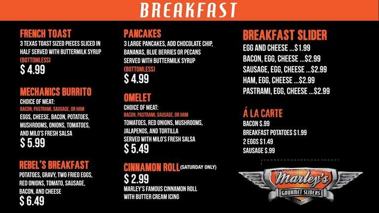 Marley's Gourmet Sliders - Lindon, UT menu_pic