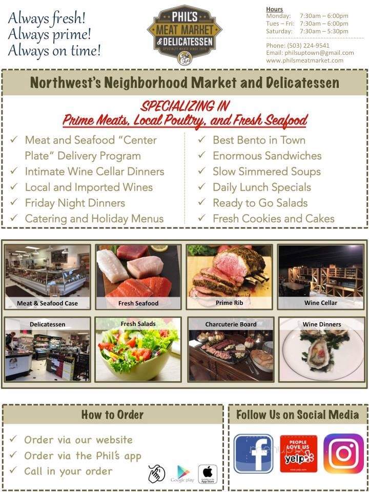 Phil's Meat Market - Portland, OR menu_pic