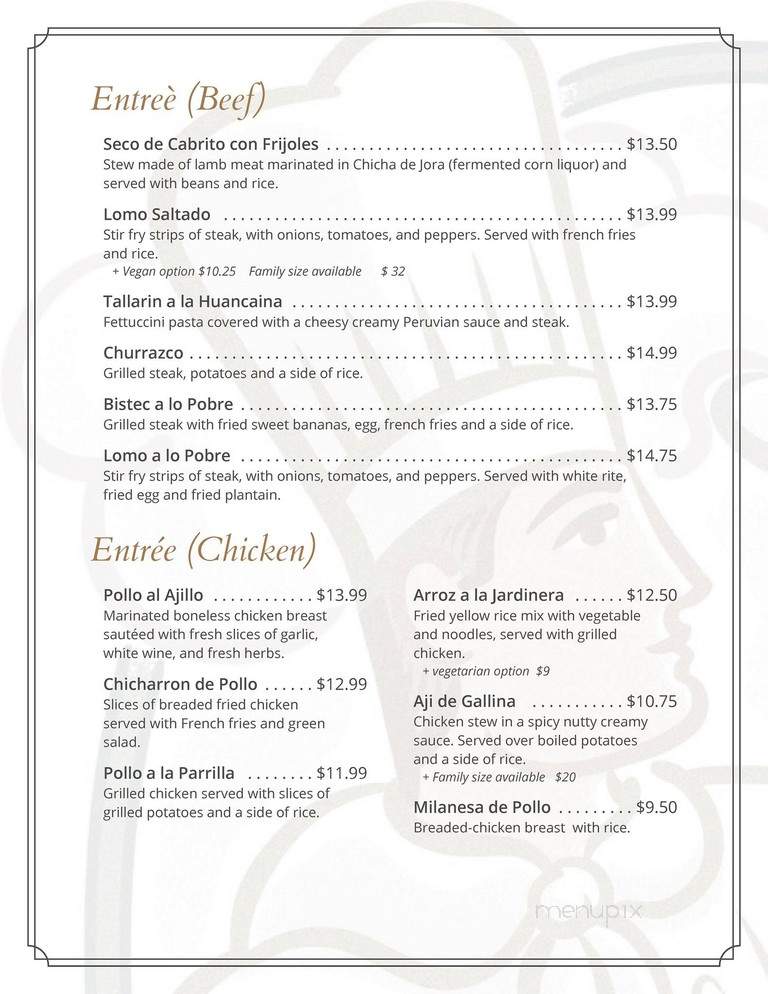 La Costena Restaurant Authentic Peruvian Cuisine - Lancaster, PA menu_pic