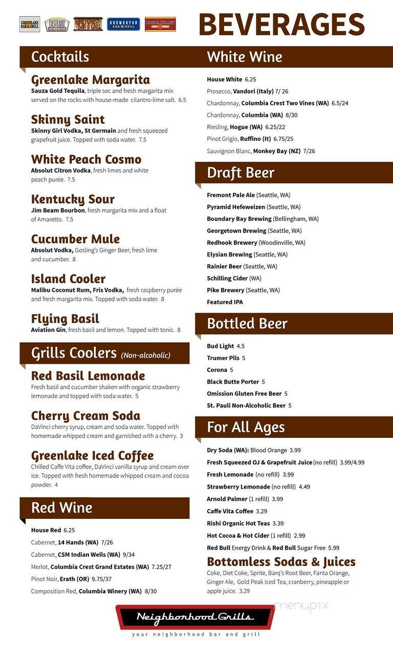Lake Forest Bar & Grill - Lake Forest Park, WA menu_pic