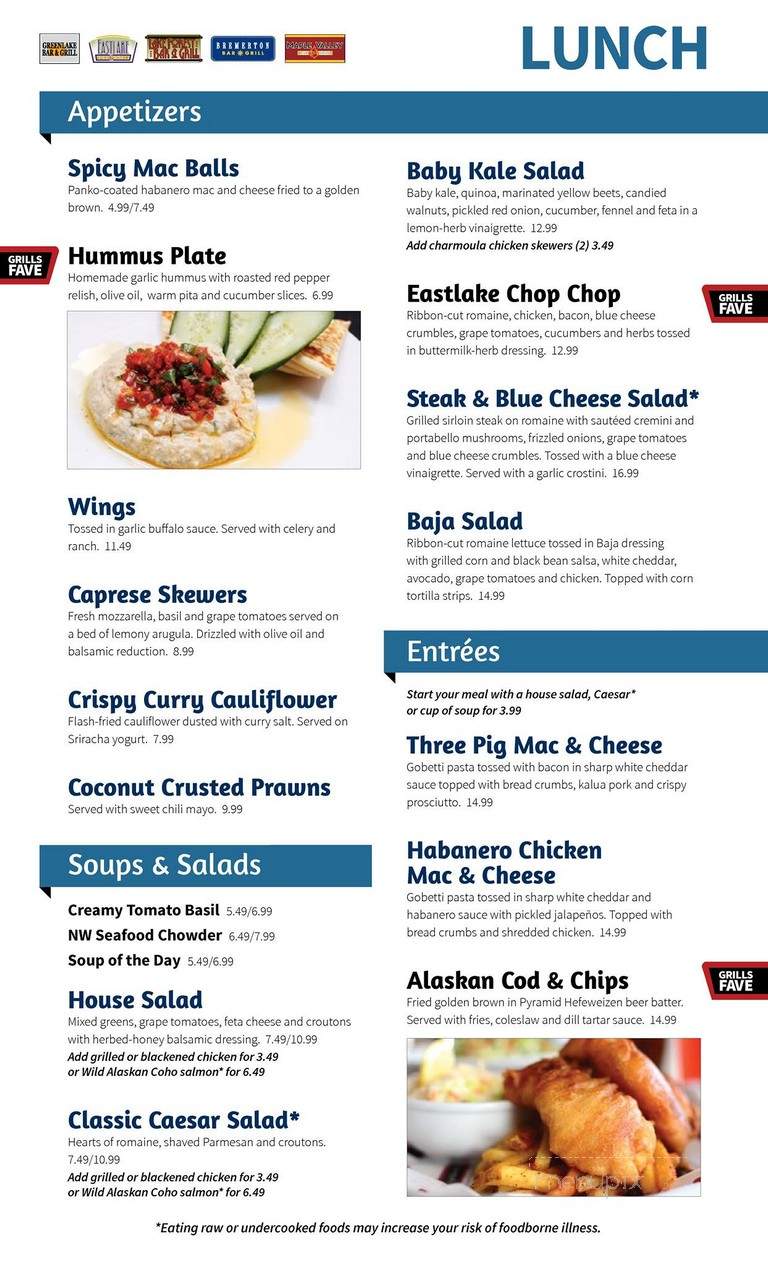 Lake Forest Bar & Grill - Lake Forest Park, WA menu_pic