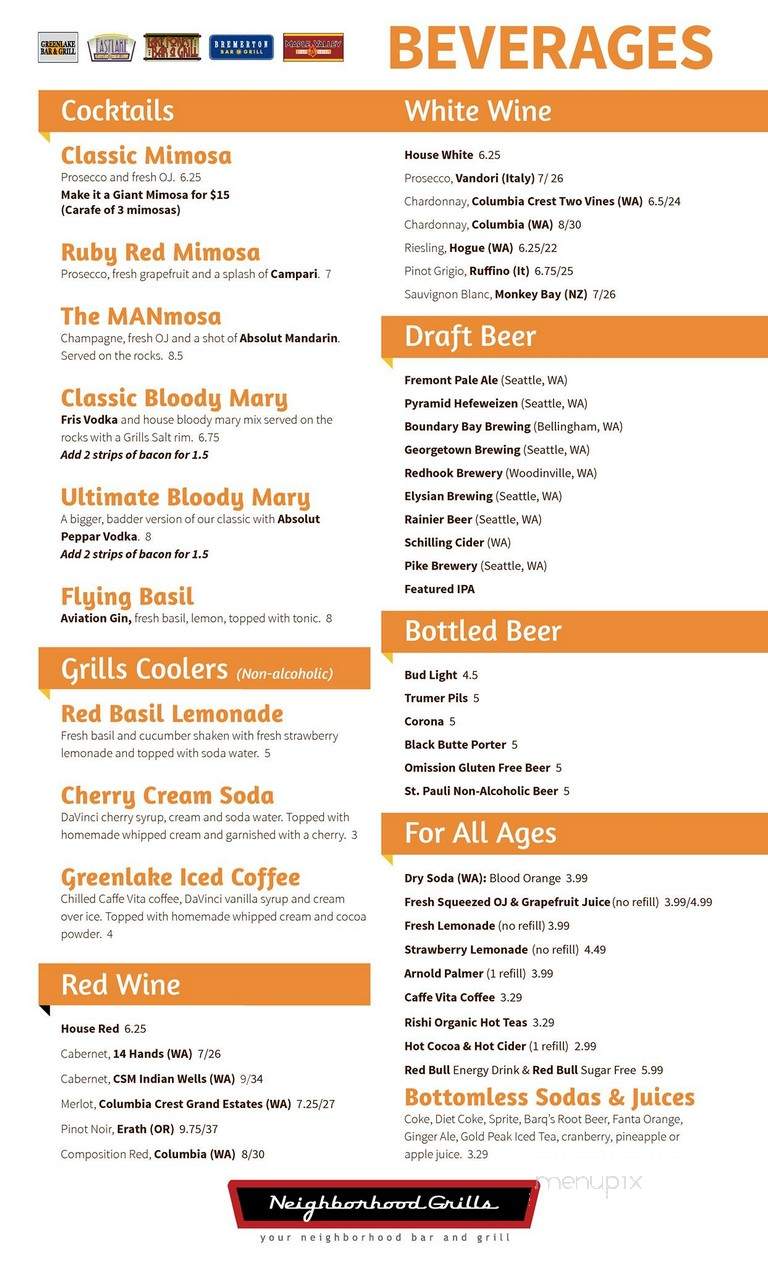 Lake Forest Bar & Grill - Lake Forest Park, WA menu_pic
