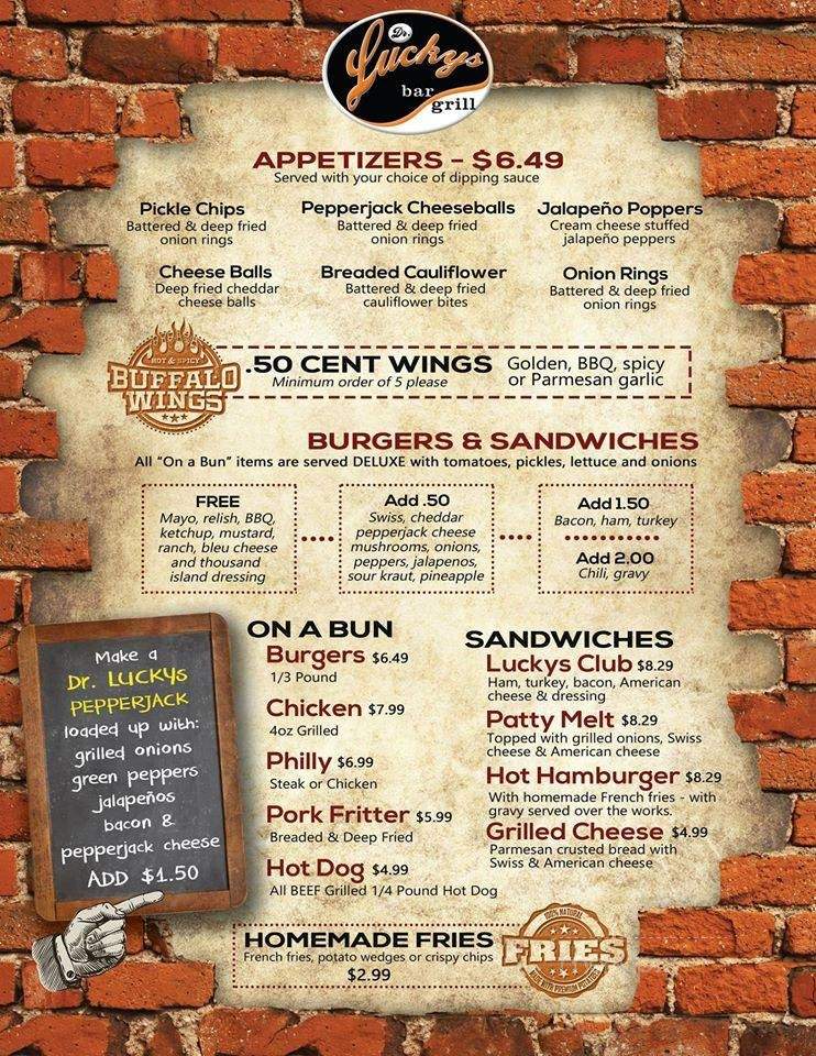 Dr Lucky's Bar & Grill - Mitchell, SD menu_pic