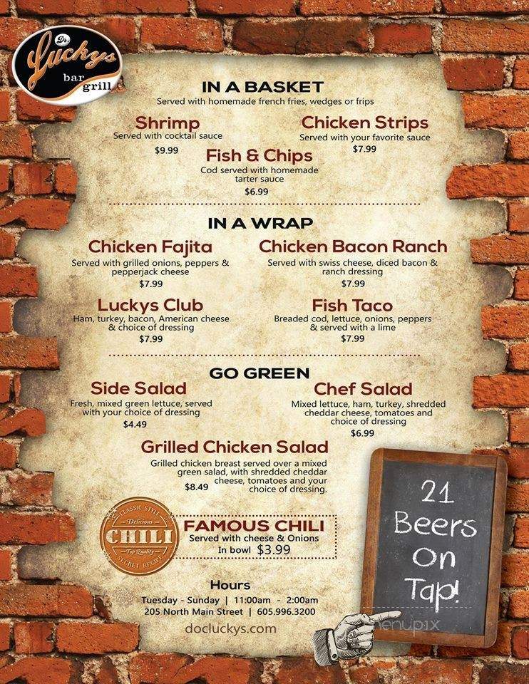 Dr Lucky's Bar & Grill - Mitchell, SD menu_pic