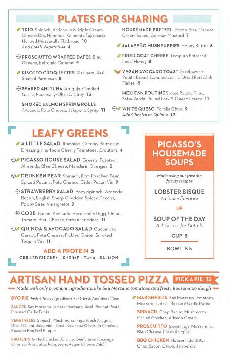 Picasso Cafe - Oklahoma City, OK menu_pic