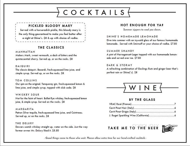 Shines - Long Beach, NY menu_pic