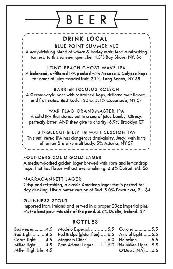 Shines - Long Beach, NY menu_pic