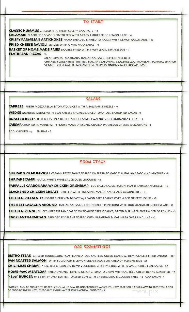 Magnolia Inn & Pub - Pinehurst, NC menu_pic