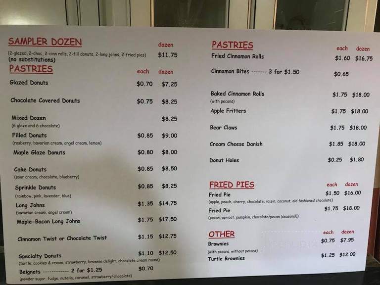 Batten's Pastry Shop - Paragould, AR menu_pic