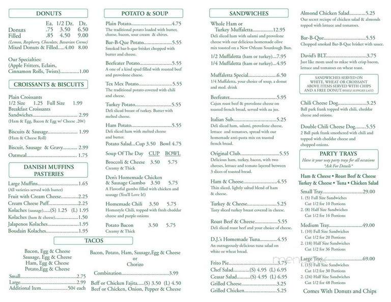 Southern Maid Donut Shop - Lumberton, TX menu_pic