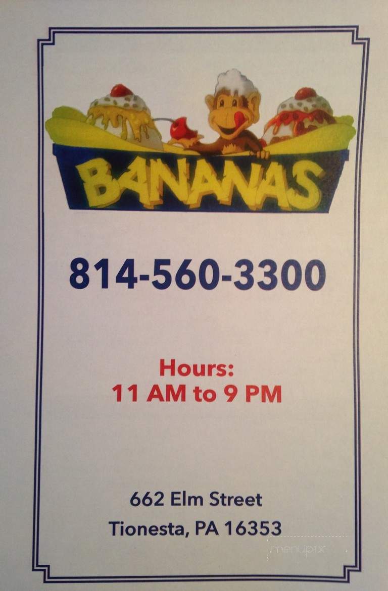 Bananas Ice Cream - Tionesta, PA