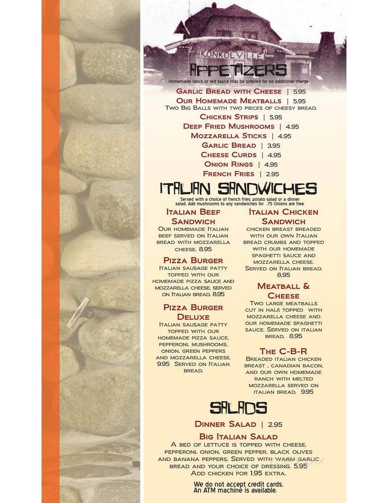Matero's Pizza and Pub - Custer, WI menu_pic