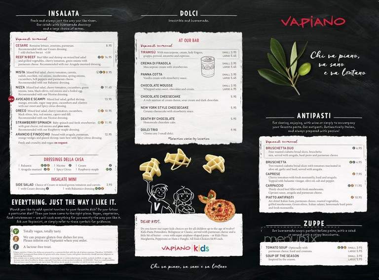 Vapiano M Street - Washington, DC menu_pic