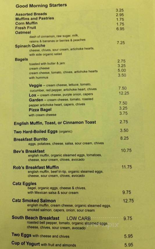 Coffee Catz - Sebastopol, CA menu_pic