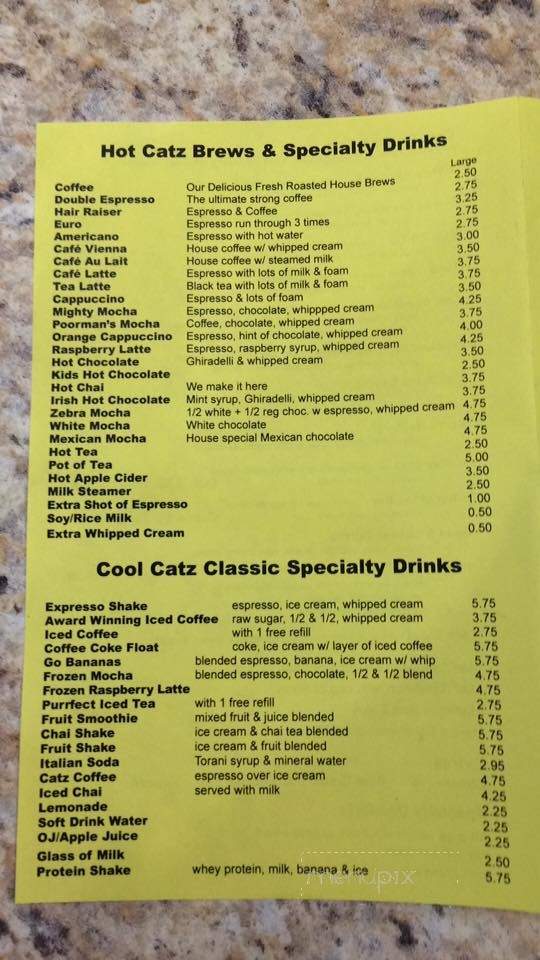 Coffee Catz - Sebastopol, CA menu_pic