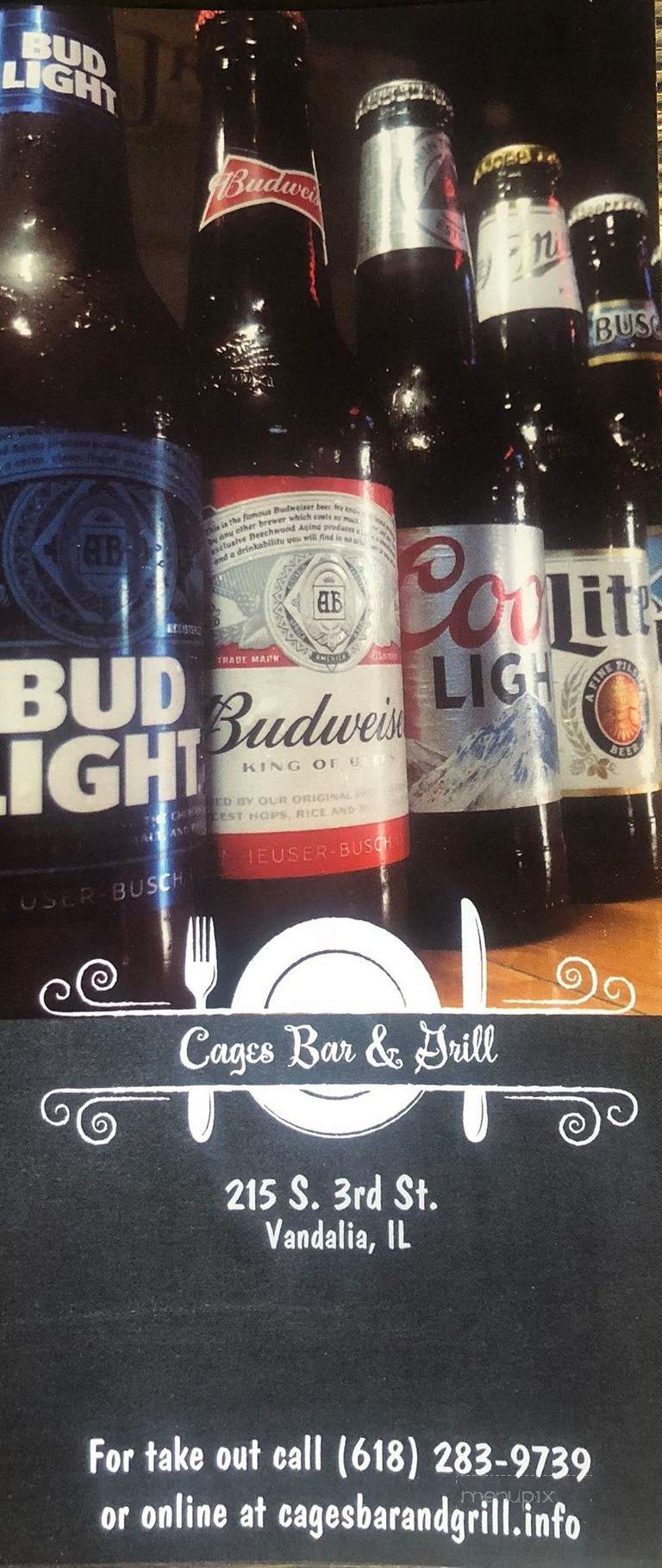 Cages - Vandalia, IL menu_pic