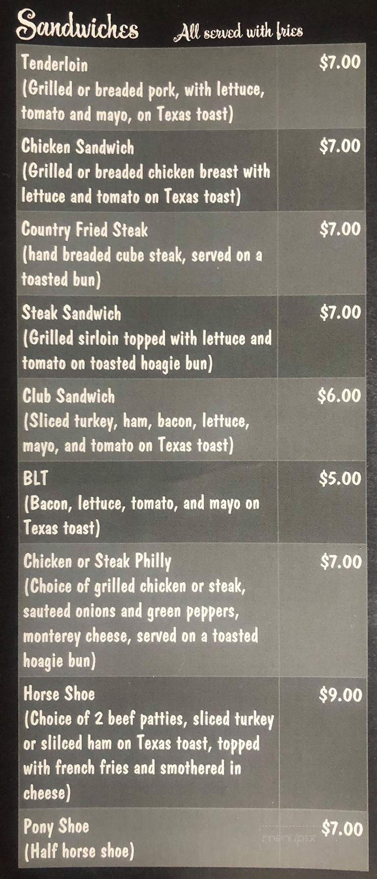 Cages - Vandalia, IL menu_pic