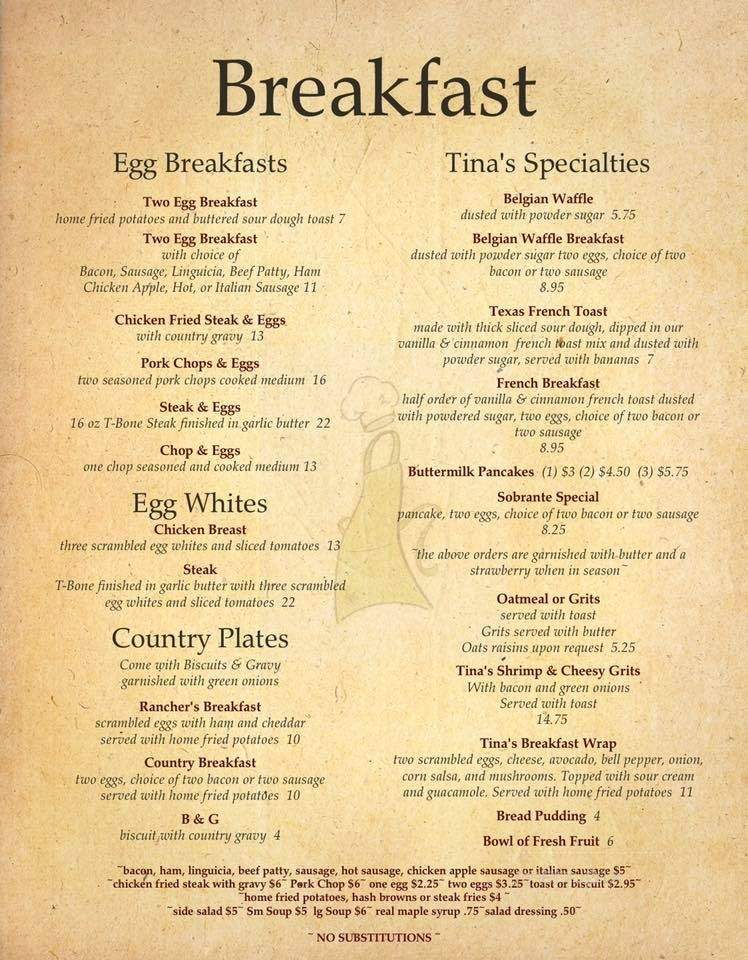 Tina's Place - El Sobrante, CA menu_pic