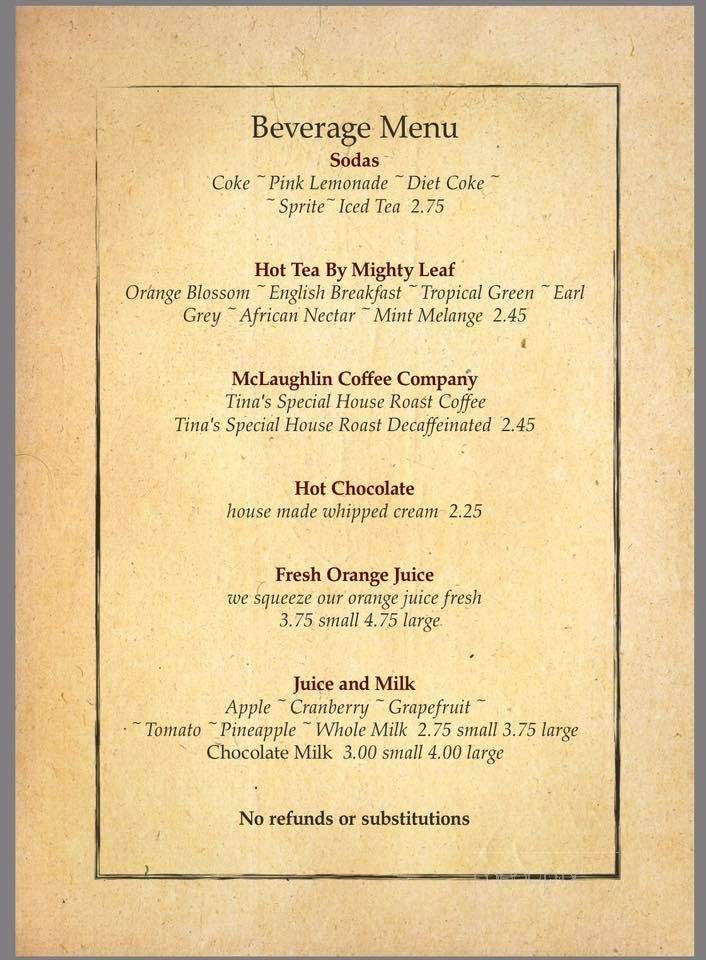 Tina's Place - El Sobrante, CA menu_pic
