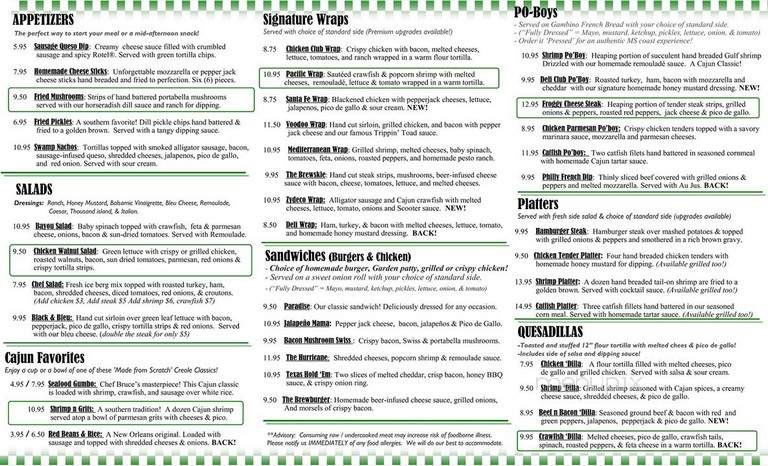 Froghead Grill - Clinton, MS menu_pic