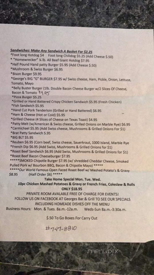 George & Dale's Food & Brew - East Dubuque, IL menu_pic