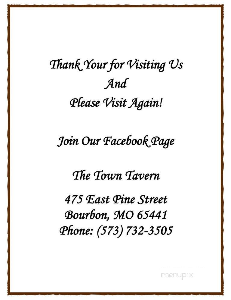 Town Tavern - Bourbon, MO
