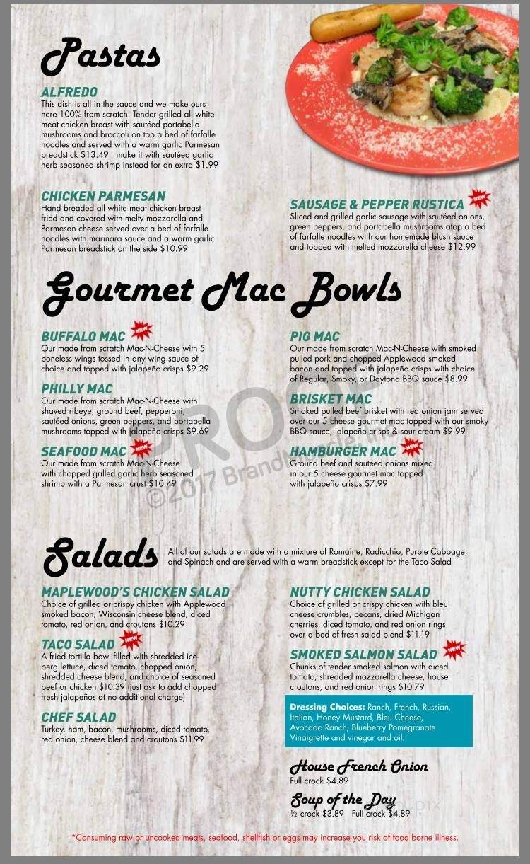 Maplewood Steakhouse - Ironwood, MI menu_pic