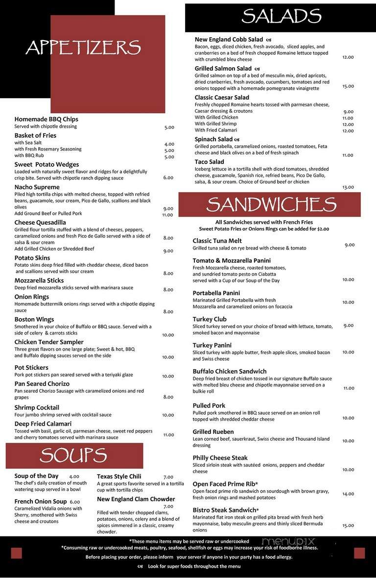 All Star Bar & Grill - Marlborough, MA menu_pic
