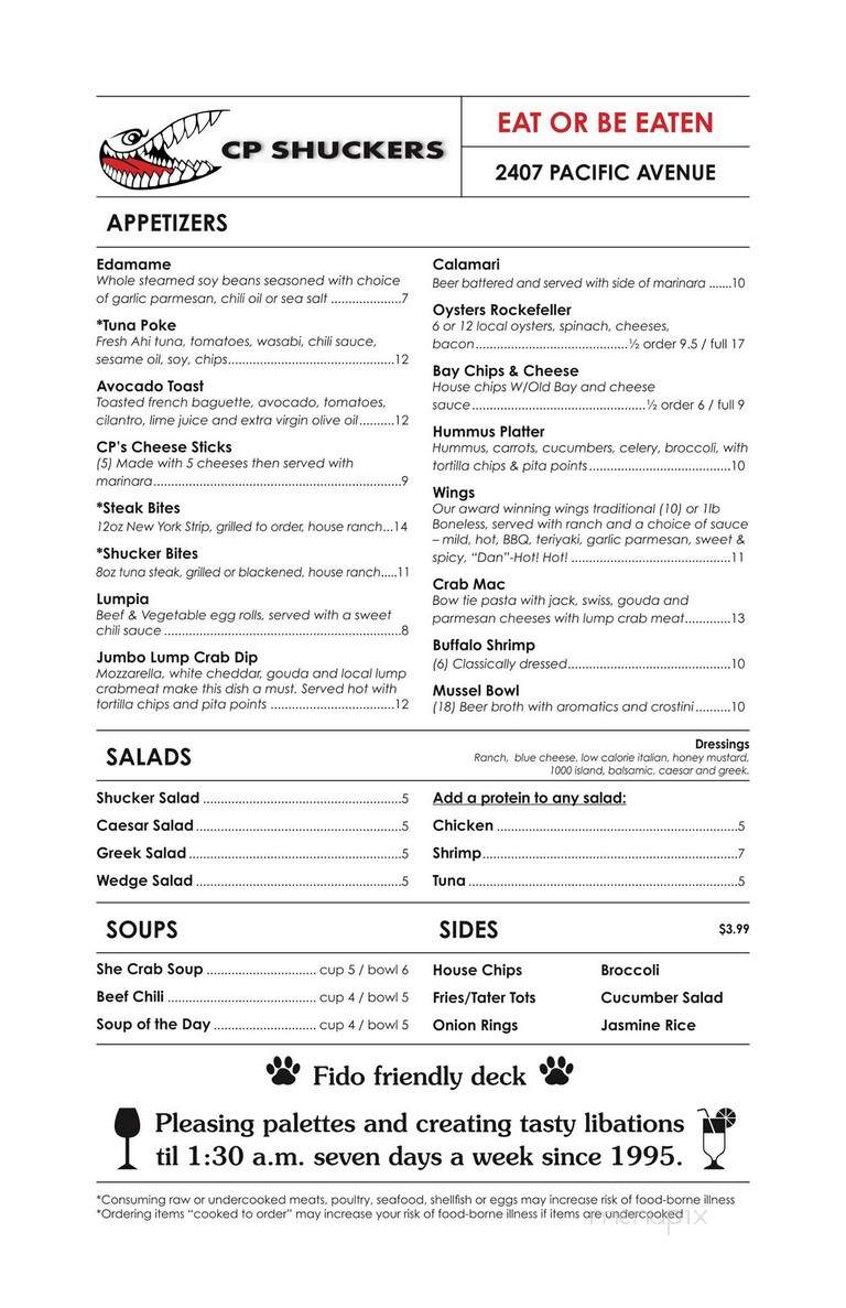 CP Shuckers Cafe & Raw Bar - Virginia Beach, VA menu_pic