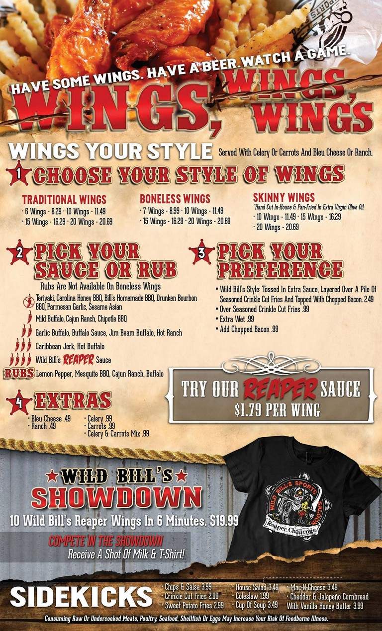 Wild Bill's Sports Saloon - Apple Valley, MN menu_pic