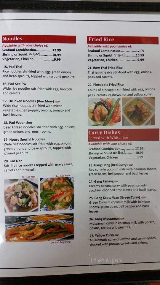 Bow Thai Kitchen - Hartsville, SC menu_pic
