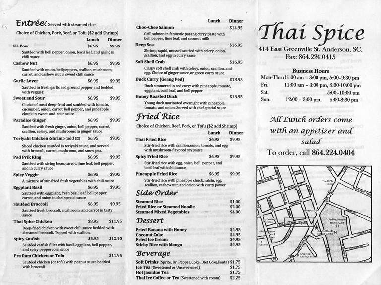Thai & Spice - Anderson, SC menu_pic