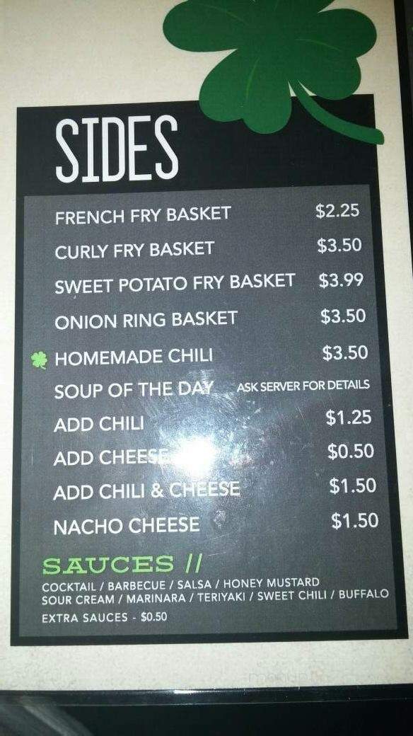 J.W.McNasty's saloon - New Boston, MI menu_pic