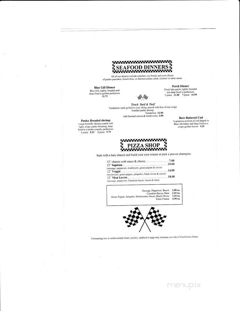 Final Lap - Kiel, WI menu_pic