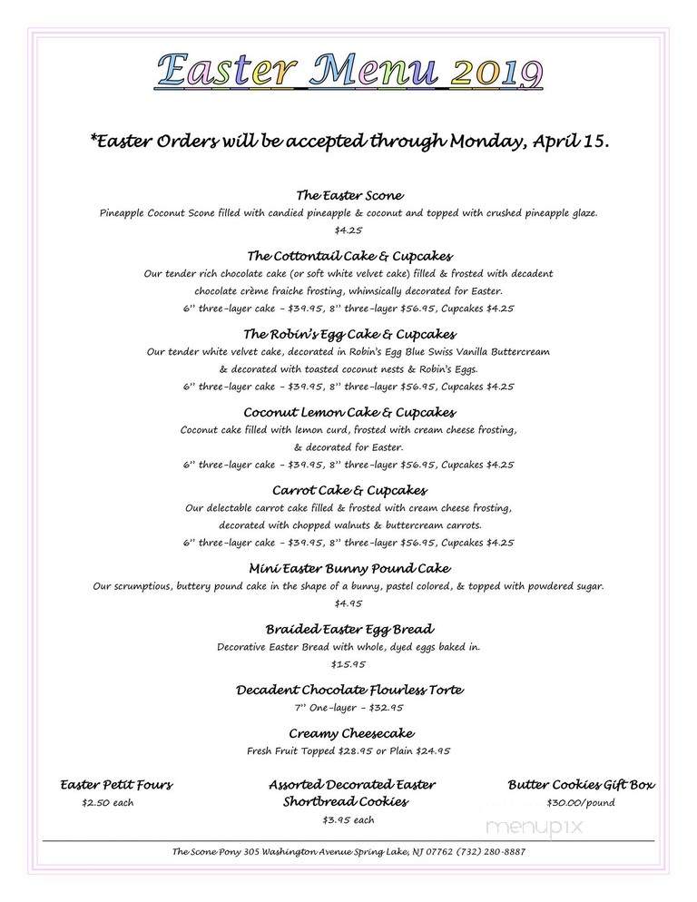 Scone Pony - Spring Lake, NJ menu_pic