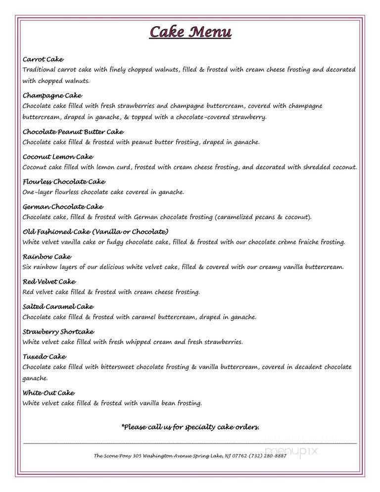 Scone Pony - Spring Lake, NJ menu_pic