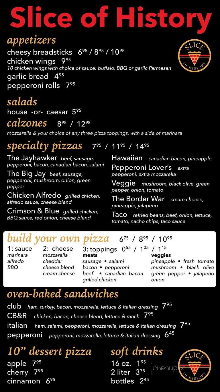 Slice of History - Lawrence, KS menu_pic