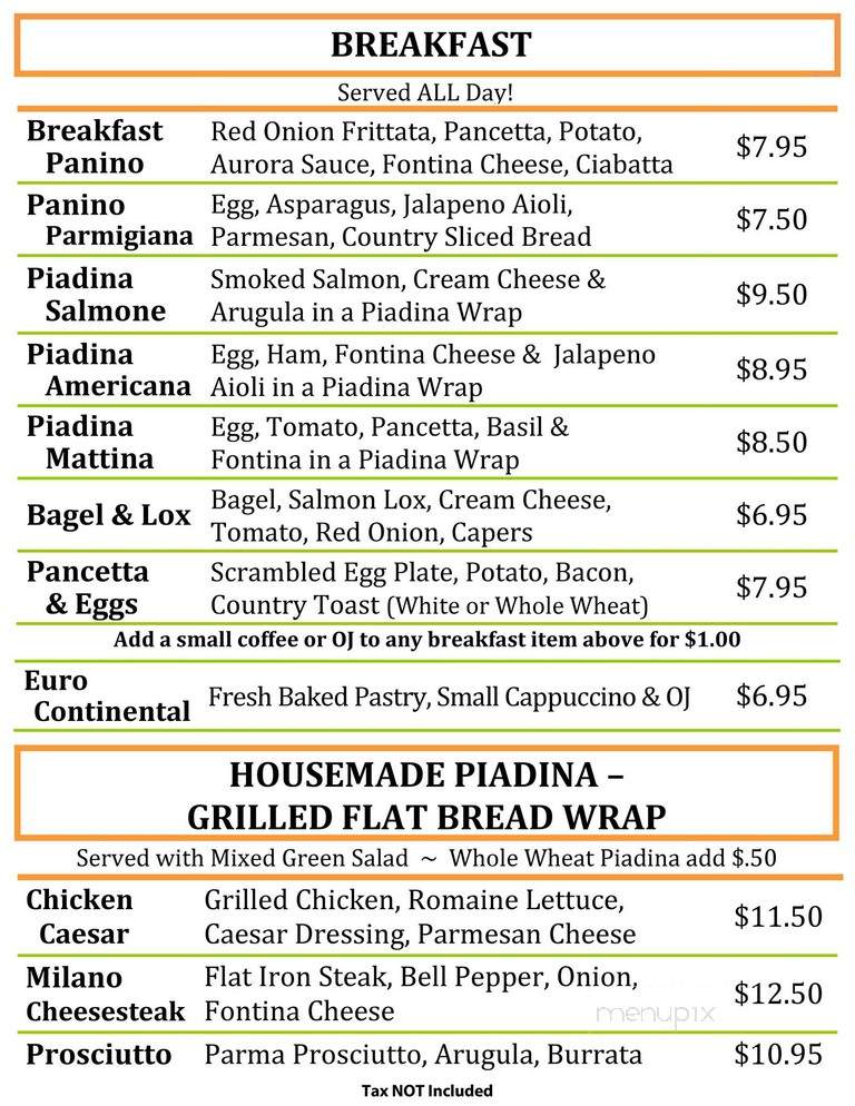 Caffe Bella - Santa Monica, CA menu_pic