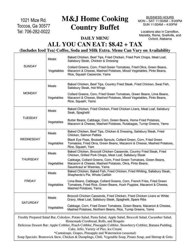 Mike's New York Style Pizza - Toccoa, GA menu_pic