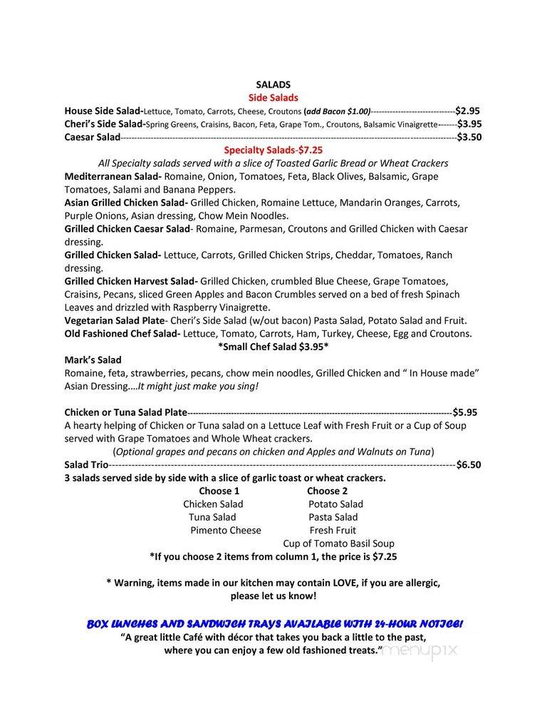 Paw Paw's Sweet Shop & Cafe - Garland, TX menu_pic
