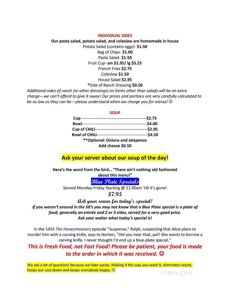 Paw Paw's Sweet Shop & Cafe - Garland, TX menu_pic