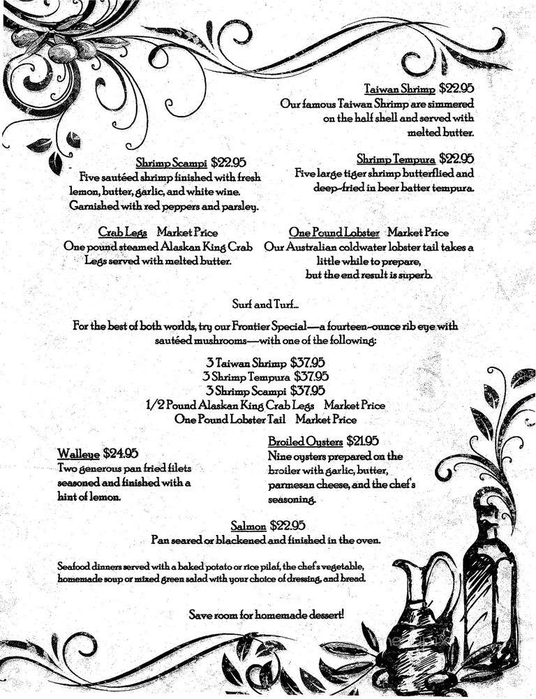 Frontier Bar & Supper Club - Shelby, MT menu_pic