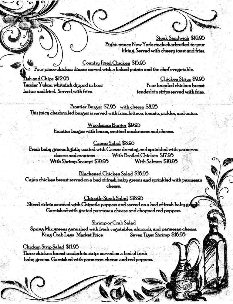 Frontier Bar & Supper Club - Shelby, MT menu_pic