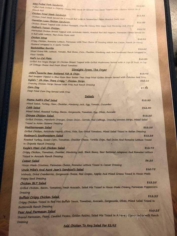 Sanducci's Cottage - Lakeport, CA menu_pic