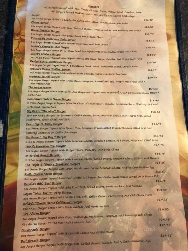 Sanducci's Cottage - Lakeport, CA menu_pic