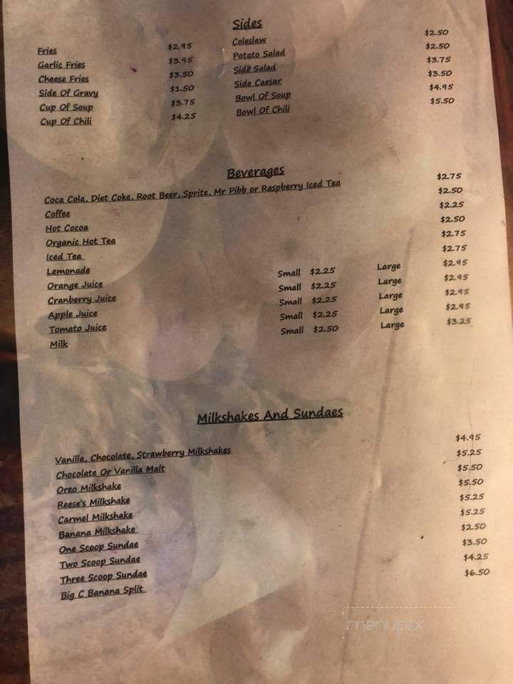 Sanducci's Cottage - Lakeport, CA menu_pic