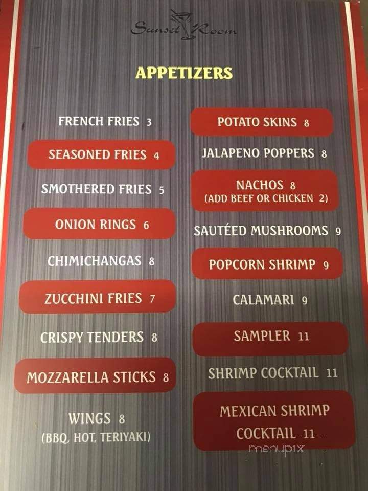 Sunset Room - Hacienda Heights, CA menu_pic