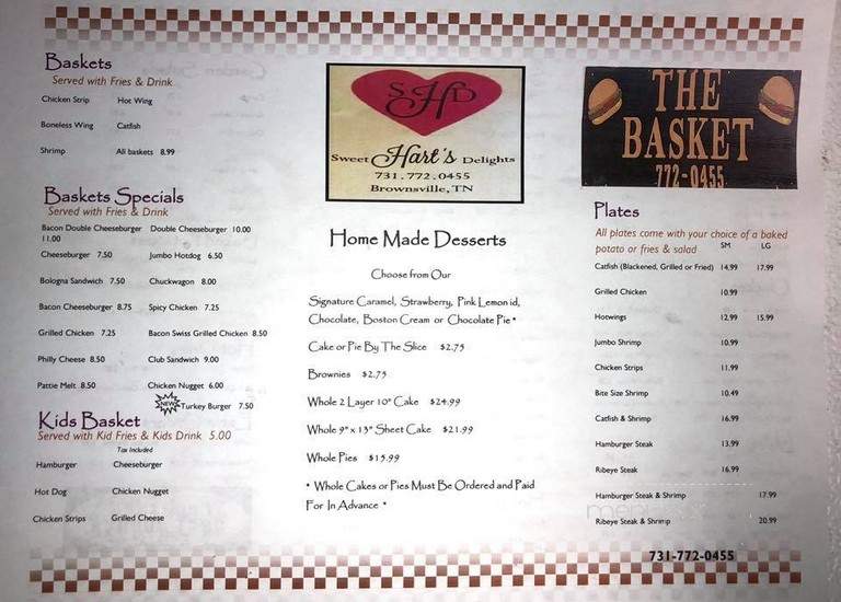 Burger Basket - Brownsville, TN menu_pic