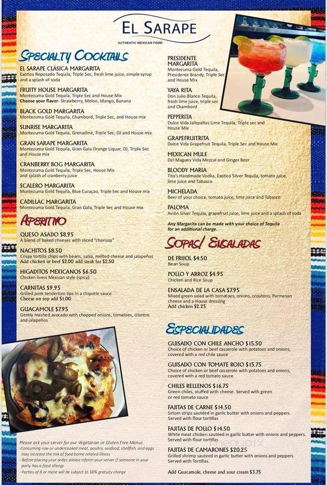 El Serape - Braintree, MA menu_pic
